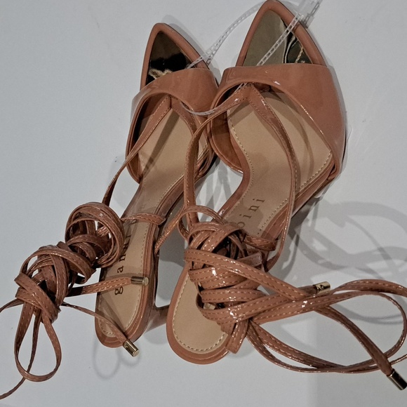 Gianni Bini Misha Patent Leather Ankle Wrap-Up Dress Sandals - Picture 7 of 10
